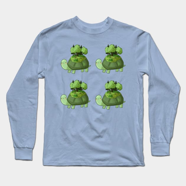 Cute turtle island pack Long Sleeve T-Shirt by Mayarart